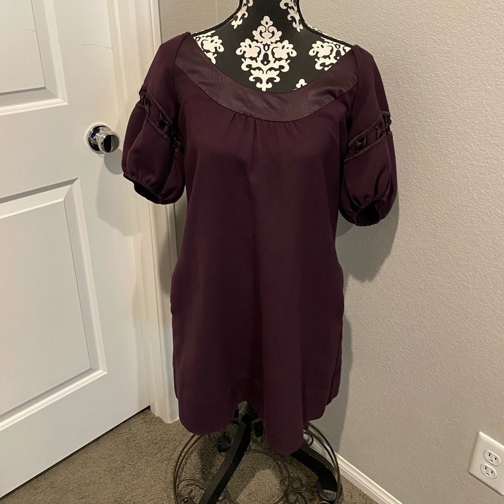 Anthro Mauve Plum Dress with Pockets